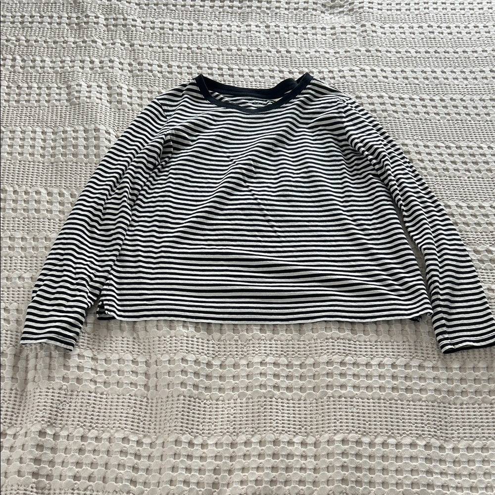 LOFT Striped Black and White Shirt